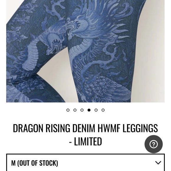 Blackmilk “DRAGON RISING DENIM HWMF LEGGINGS - LIMITED” Size Medium M NWT - Picture 2 of 16